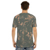 Men's Gray & Tan Hip Hop Tye Dye T-shirt with Curved Hem