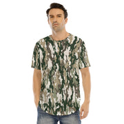 Men's Camo Short Sleeve T-shirt with Curved Hem