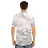 Men's Gray Hip Hop Tye Dye Short Sleeve T-shirt with Curved Hem