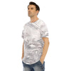 Men's Gray Hip Hop Tye Dye Short Sleeve T-shirt with Curved Hem