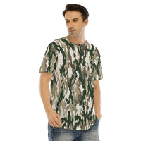 Men's Camo Short Sleeve T-shirt with Curved Hem
