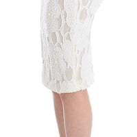 White Silk Straight Knee-length Pencil Skirt