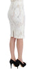 White Silk Straight Knee-length Pencil Skirt