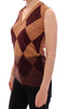 Brown Wool Blend Sleeveless Vest Sweater