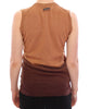 Brown Wool Blend Sleeveless Vest Sweater