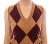 Brown Wool Blend Sleeveless Vest Sweater