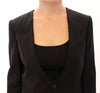 Black Silk Scarf Back Blazer Jacket