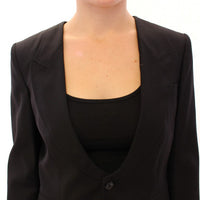 Black Silk Scarf Back Blazer Jacket