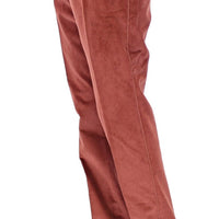 Brown Corduroys Straight Logo Casual Pants
