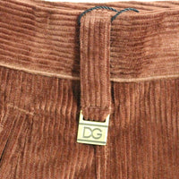 Brown Corduroys Straight Logo Casual Pants