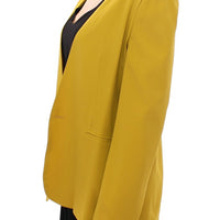 Mustard Yellow Silk Blazer Jacket