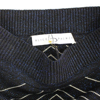 Knitted Chevron Striped Assymetrical Skirt