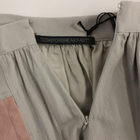 Pink Gray Mini Short Pleated Skirt