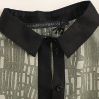 Black Gray Silk A-Line Shift Dress