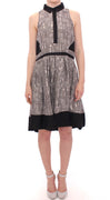 Black Gray Silk A-Line Shift Dress