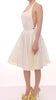 White Halterneck Knee Length Tea Dress