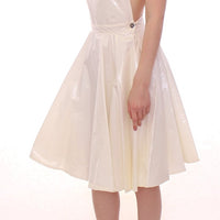 White Halterneck Knee Length Tea Dress