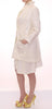 White Viscose Button Front Jacket Coat Trench