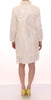 White Viscose Button Front Jacket Coat Trench