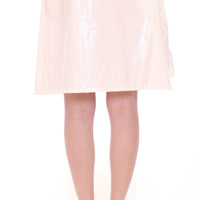 White Above-Knee Stretch Waist Strap Skirt