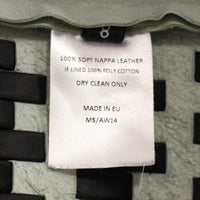 Green Black Nappa Leather Top Zipper Vest