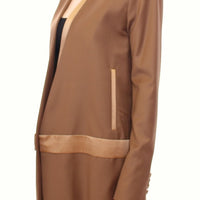 Brown Wool Silk Blazer Coat Jacket