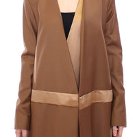 Brown Wool Silk Blazer Coat Jacket