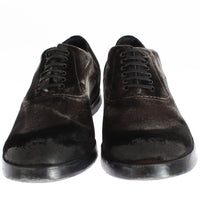 Brown Velvet Casual Mens Laceups Shoes