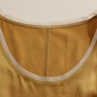 Gold Sleeveless Silk Top Tank