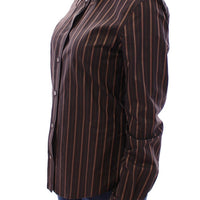 Black Striped Cotton Button Down Shirt