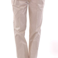 Beige Cotton Chinos Pants