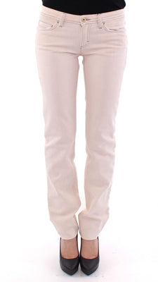 Beige CUTE Cotton Regular Fit Jeans Pants