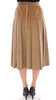 Beige Leopard Corduroy Long Skirt