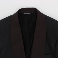 Gray Bordeaux Wool Stretch Blazer Jacket