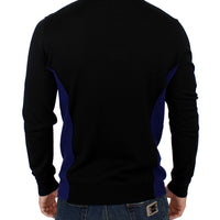 Black crewneck wool sweater