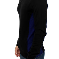 Black crewneck wool sweater