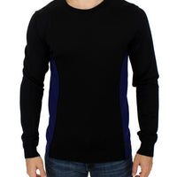 Black crewneck wool sweater