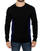 Black crewneck wool sweater