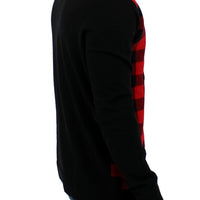 Red black checkered sweater