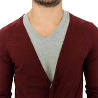 Bordeaux zipper cardigan sweater