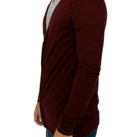 Bordeaux zipper cardigan sweater