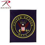 US Navy Military Insignia Fleece Blanket