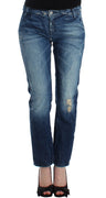 Blue distressed boyfriend jeans