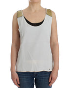 White sleeveless top