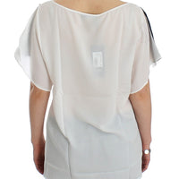 White motive print blouse