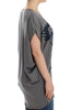 Gray V-neck long t-shirt