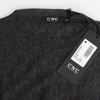 Gray knitted batwing sweater