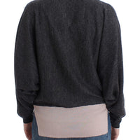 Gray knitted batwing sweater