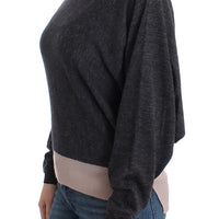 Gray knitted batwing sweater