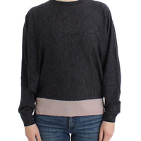 Gray knitted batwing sweater